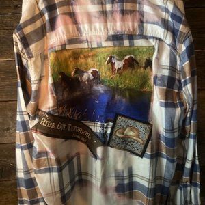 Mens Western Cowboy Hope Flannel Shirt Collection